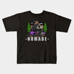 Nomade Jeep Wrangler - Purple Kids T-Shirt